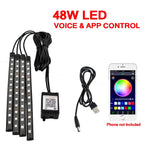 48 LED RGB Car Interior Foot Light Kit with App and Remote Control