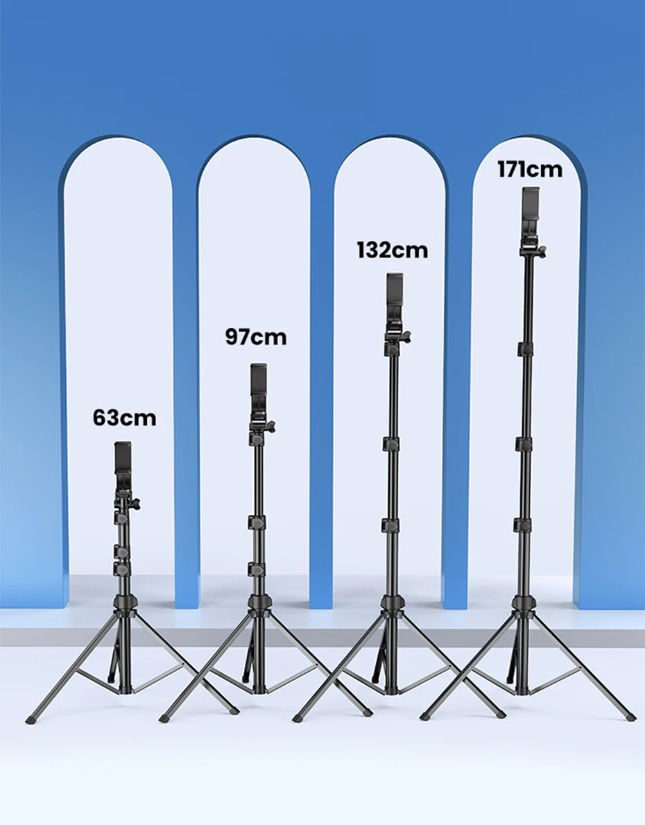 1.7m Extendable Aluminum Phone Tripod with Bluetooth Remote - 9
