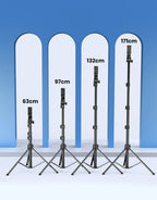 1.7m Extendable Aluminum Phone Tripod with Bluetooth Remote