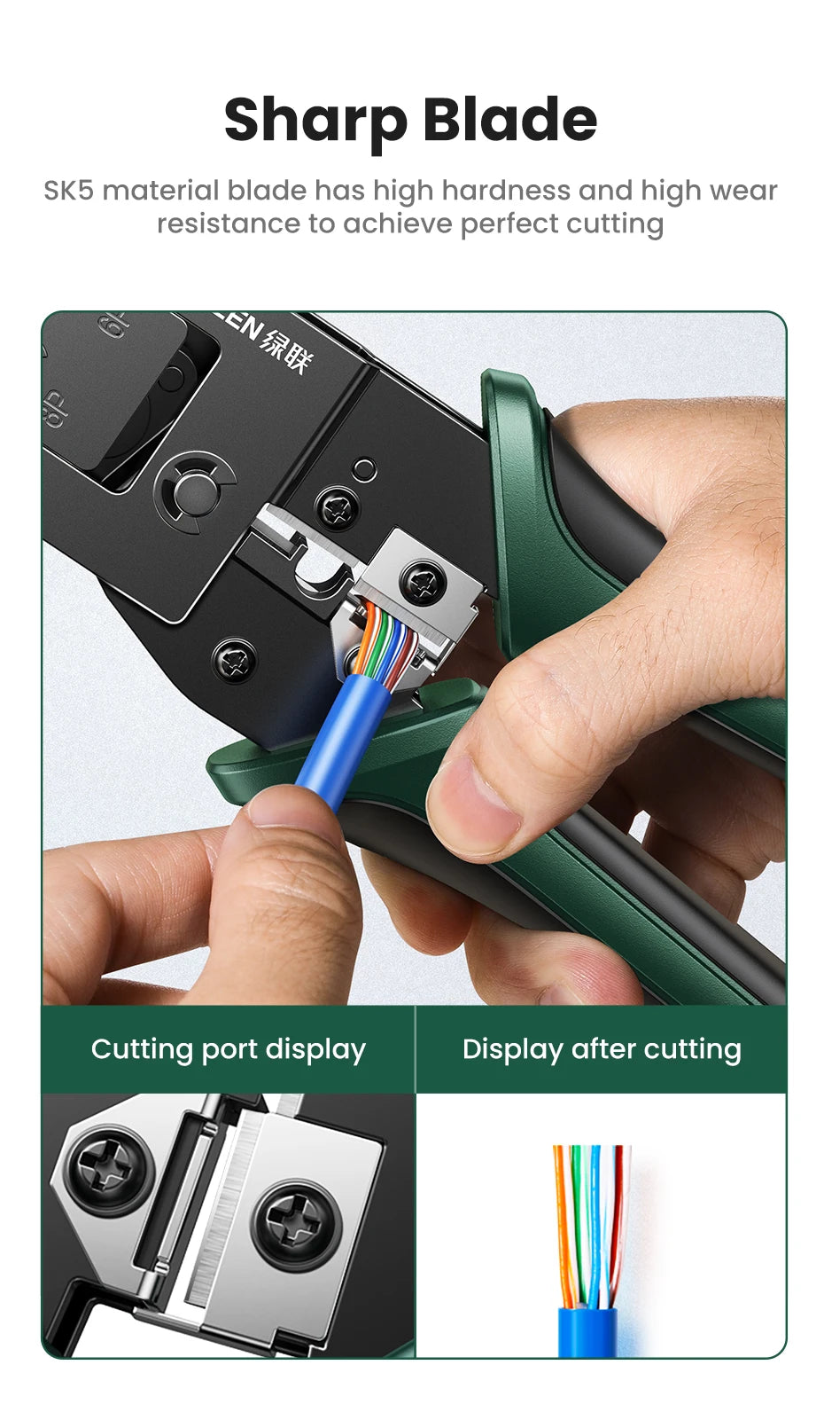 Multifunctional Ethernet Cable Crimper for RJ45 and RJ12 Connectors - 13