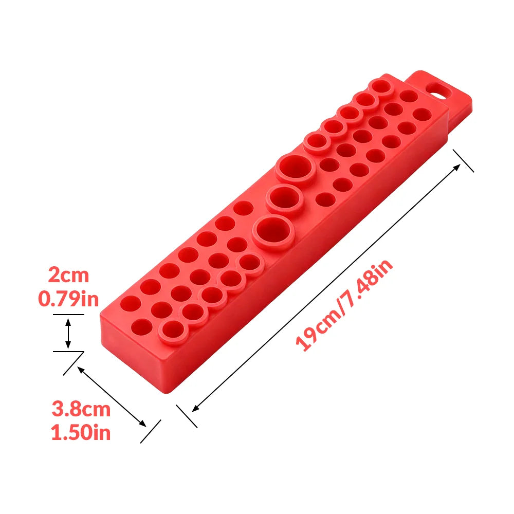 Magnetic 39-Hole Organizer for 1/4 Inch Hex Screwdriver Bits
