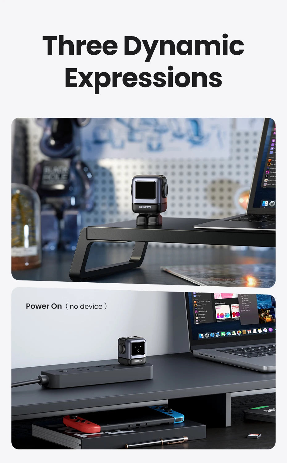 65W GaN USB-C Robot Fast Charger for Laptops and Smartphones