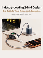 100W Retractable Fast Charging Cable with Watch Wireless Charger