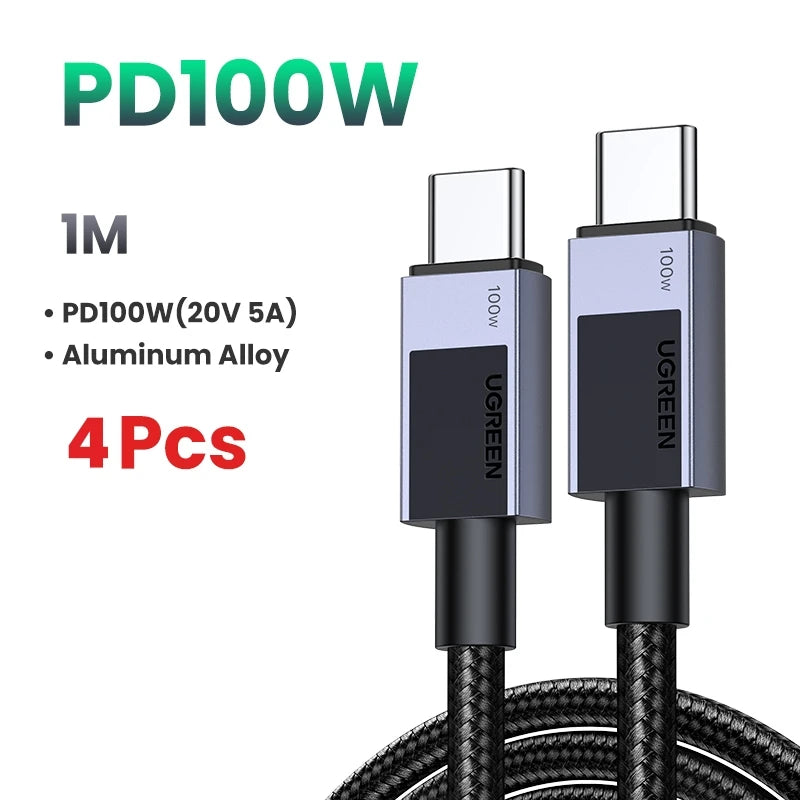 100W USB-C Fast Charging Cable for Laptops and Smartphones