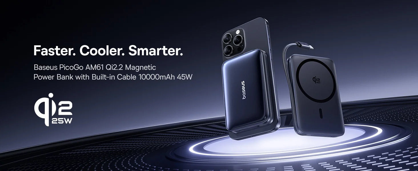 10000mAh Magnetic Wireless Power Bank with Built-In USB-C Cable - 7