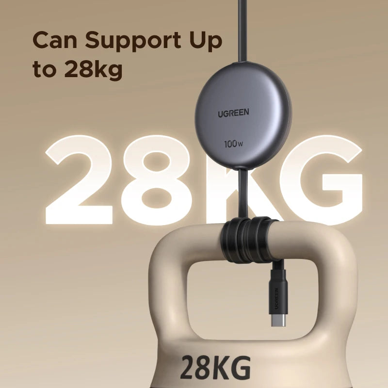 100W Retractable USB-C to USB-C Fast Charging Cable