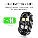 Wireless RGB LED Strobe Warning Light for Vehicles