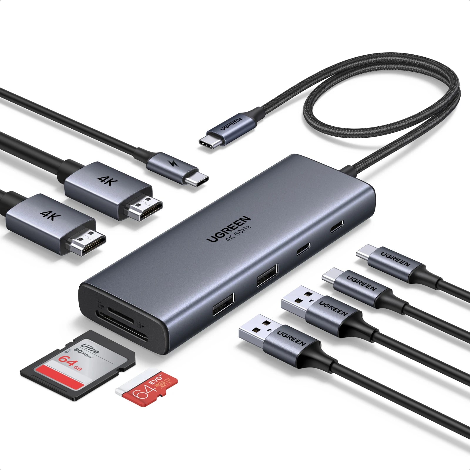9-in-1 USB-C Docking Station with Dual 4K 60Hz HDMI Ports - 25