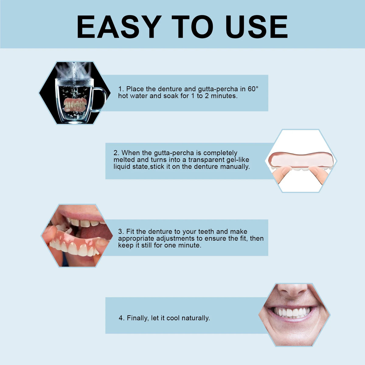Silicone Reline Denture Set for Comfortable Fit and Natural Smile