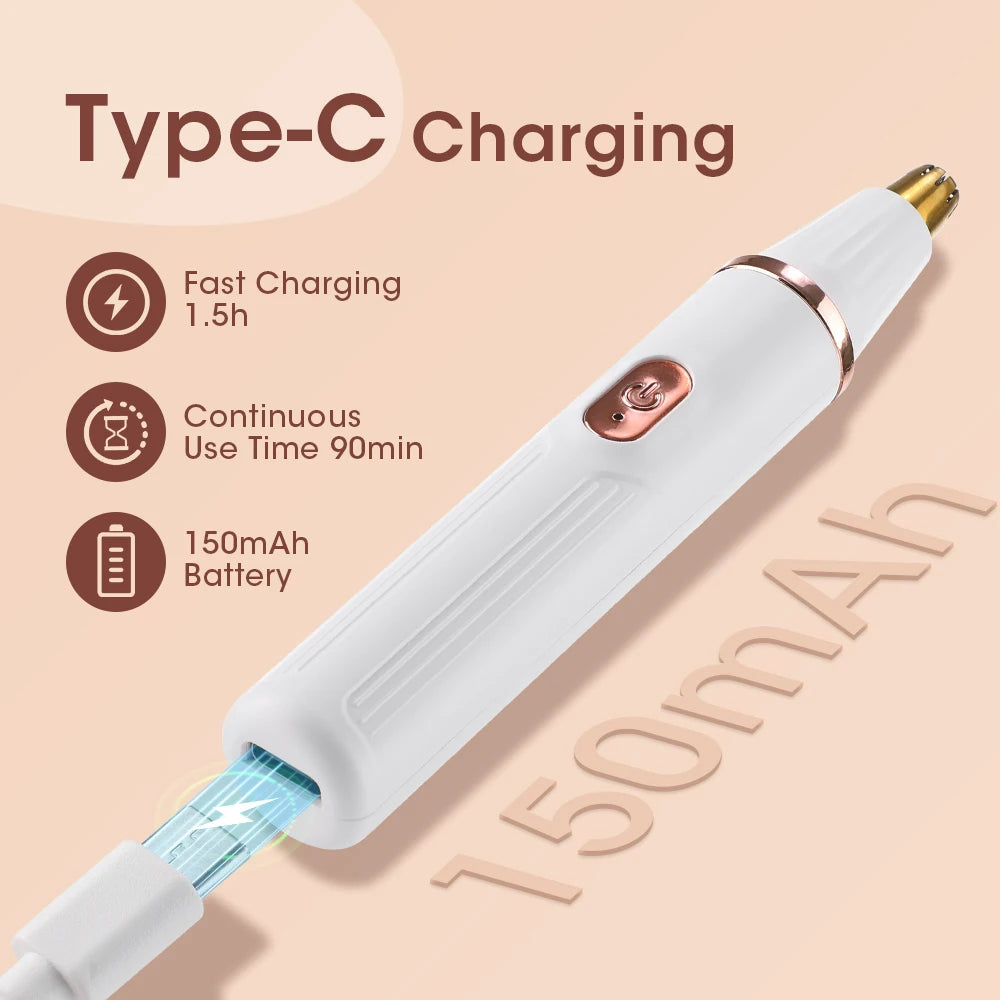 2-in-1 Rechargeable Electric Eyebrow and Nose Hair Trimmer - 12