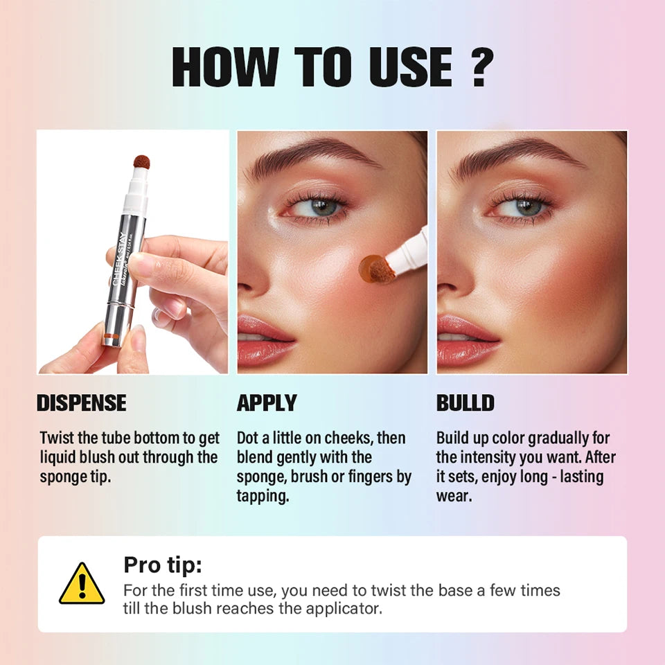 Liquid Blush Stick with Sponge Tip Applicator - 14