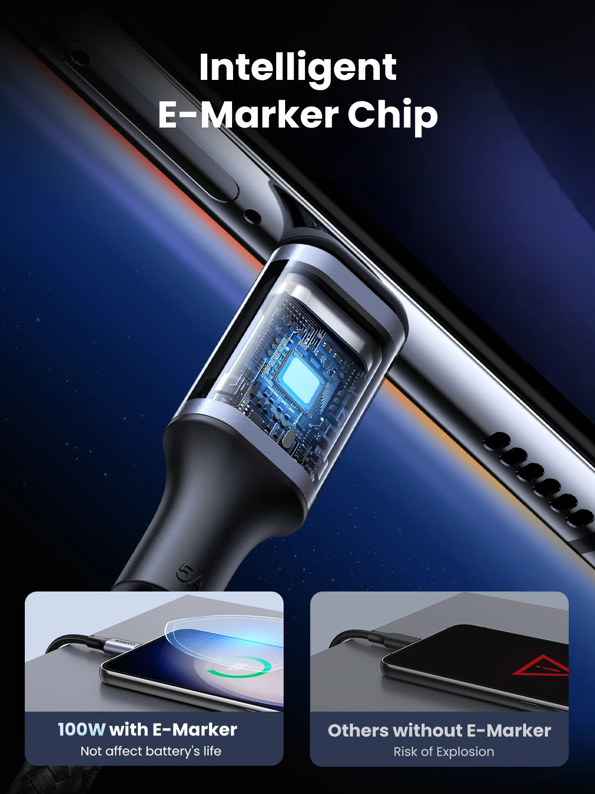 100W USB-C to USB-C Fast Charging and Data Sync Cable - 16