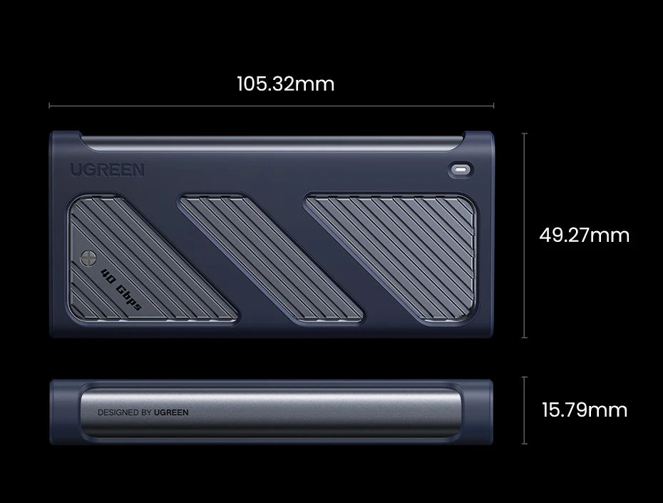 40Gbps USB4 M.2 NVMe SSD Enclosure with Cooling Fan - 25