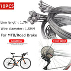 10 Pack Bicycle Brake and Shift Inner Cables 1700mm