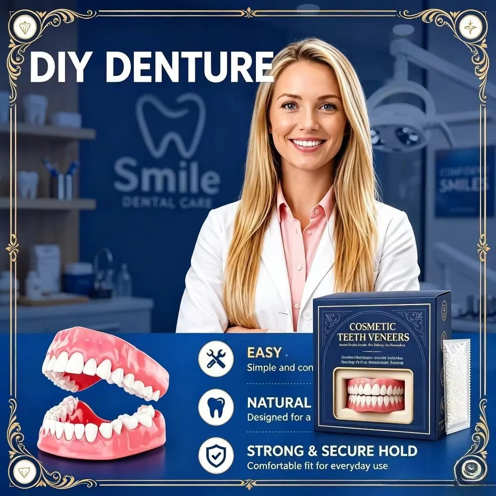Full Mouth Cosmetic Denture Set with Storage Case - 4