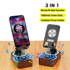 3-in-1 Foldable Phone Stand with Bluetooth Speaker & Power Bank