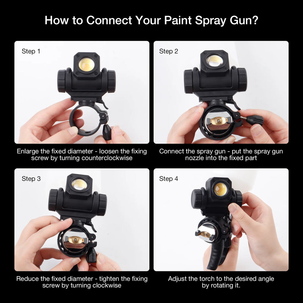 Adjustable LED Paint Spray Gun Light for Precision Automotive Detailing