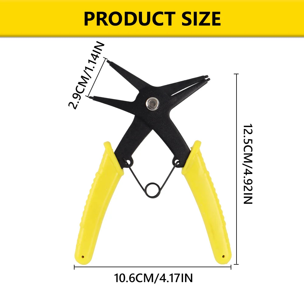 2-in-1 Dual-Purpose Circlip Pliers with 225-Piece Retaining Ring Set