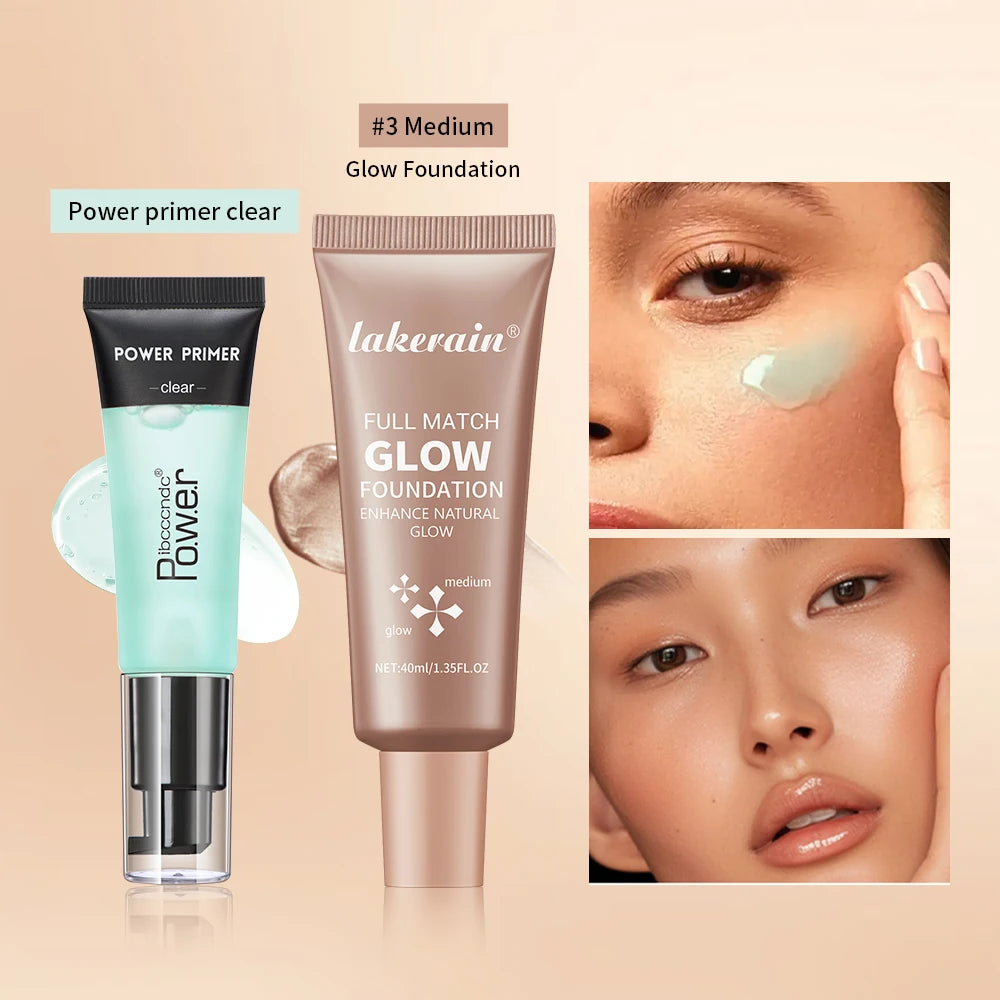 Hydrating Primer and Glow Foundation Makeup Set - 10