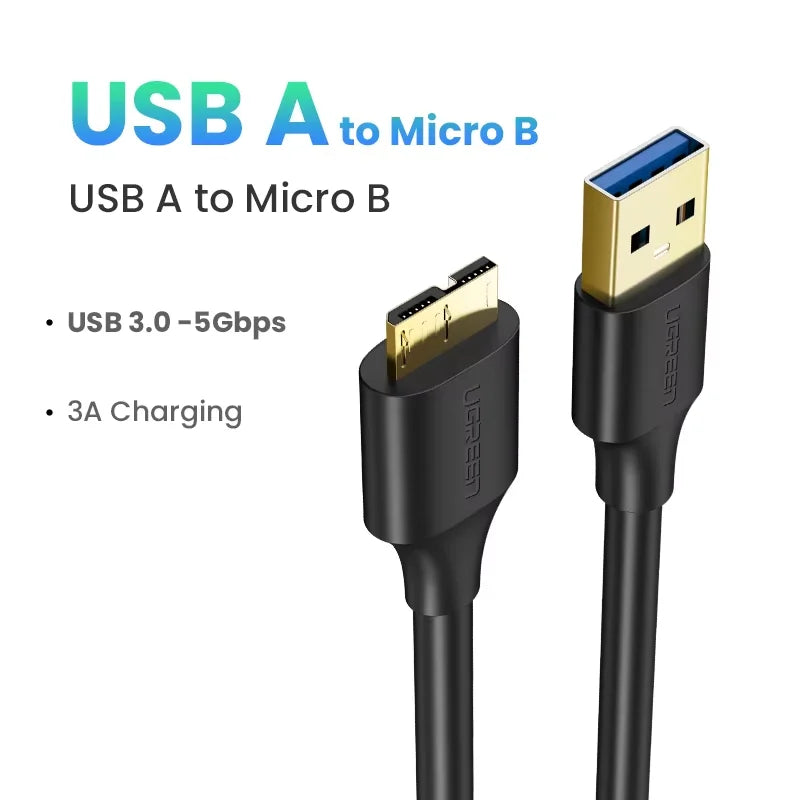 USB 3.0 to Micro B Data Cable for Hard Drives - 22