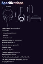 Wireless Gaming Headset with 7.1 Surround Sound and Bluetooth 6.0