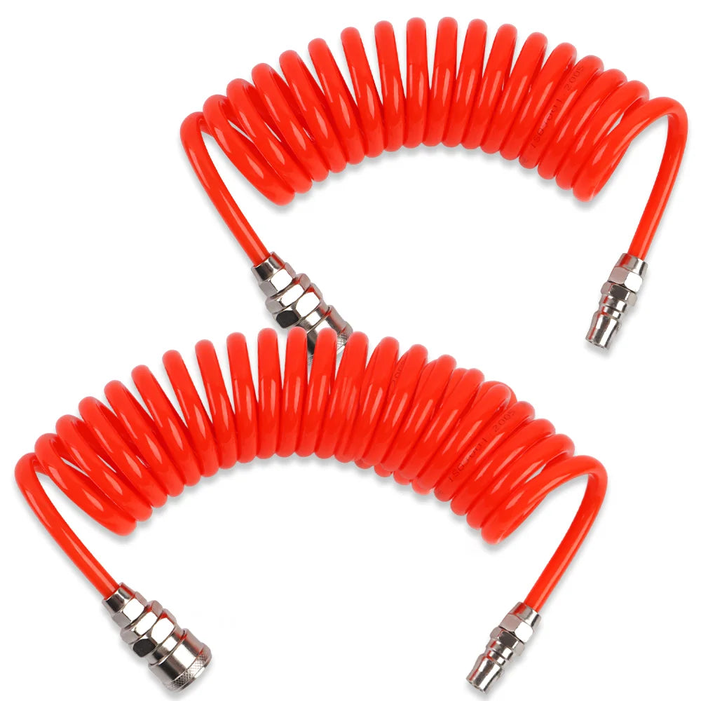 Spiral Air Compressor Hose with Quick Coupling