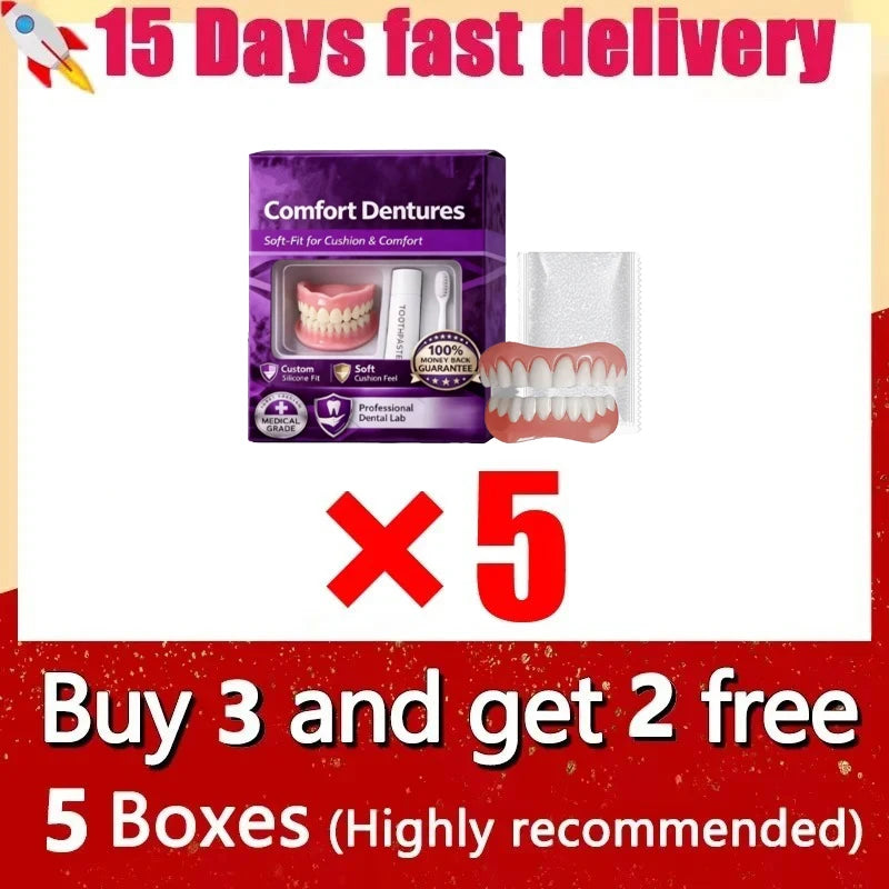 Comfort Silicone Denture Set for Instant Smile and Oral Care