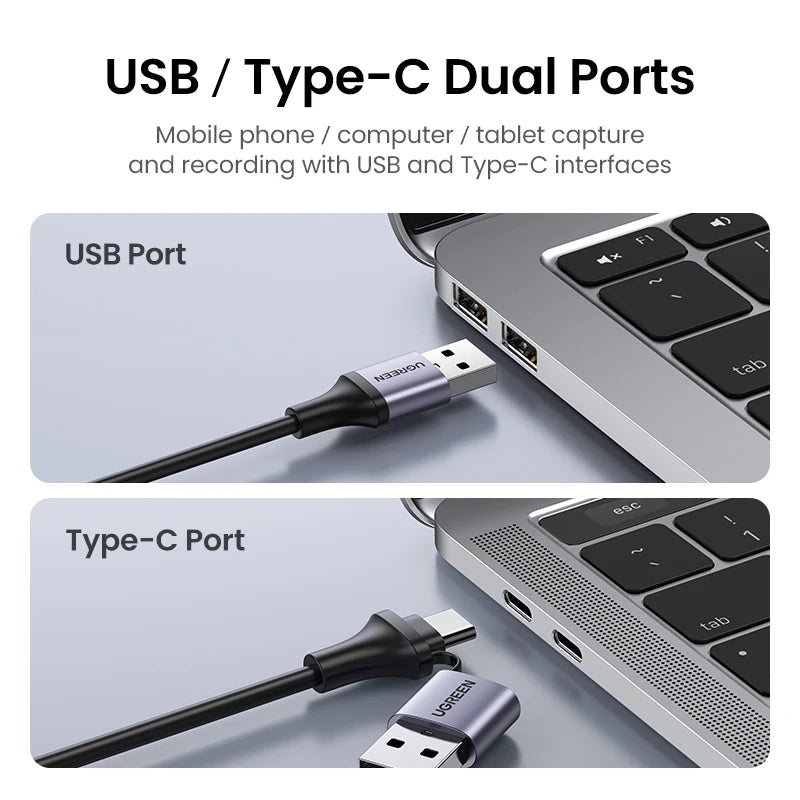 4K HDMI to USB-C Video Capture Card for Live Streaming and Recording