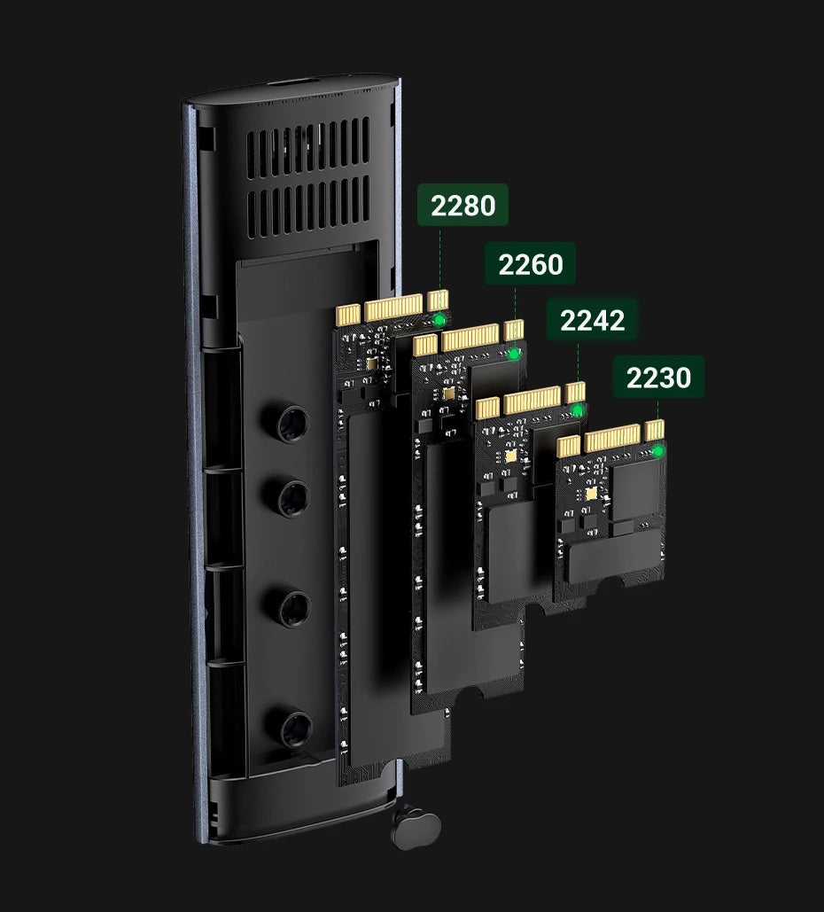Dual Protocol M.2 NVMe SATA SSD Enclosure USB-C 10Gbps Adapter