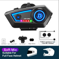 Motorcycle Helmet Bluetooth 5.4 Headset with RGB Lights IPX67 Waterproof
