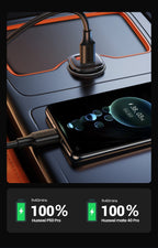 48W Dual Port Fast Car Charger with USB-C and USB-A