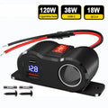 12V 24V Dual USB Fast Charger and Cigarette Lighter Socket Panel