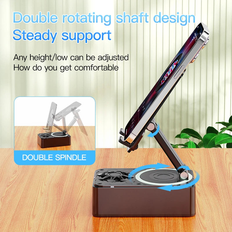 3-in-1 Foldable Phone Stand with Bluetooth Speaker & Power Bank - 2