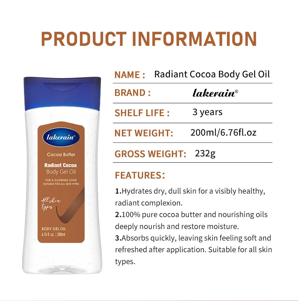 Radiant Cocoa Butter Body Gel Oil for Hydrated Glowing Skin - 17