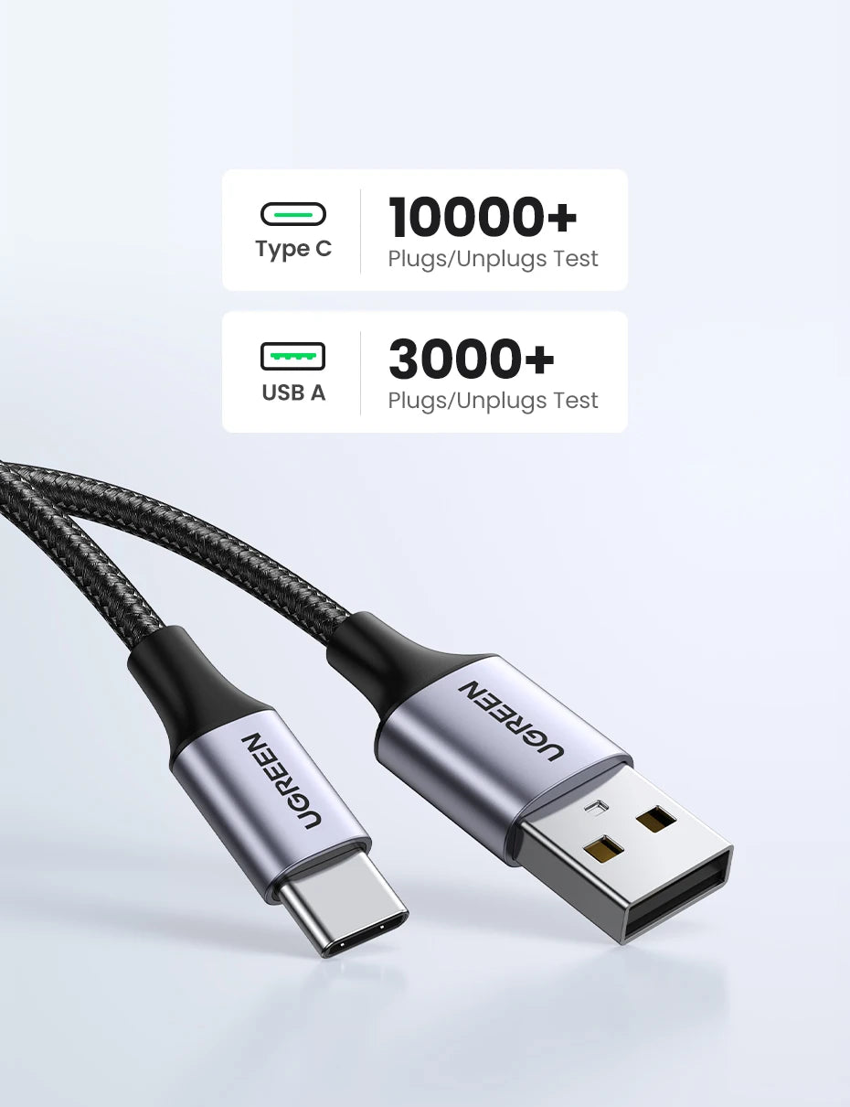 3A Fast Charging USB-A to USB-C Braided Data Cable
