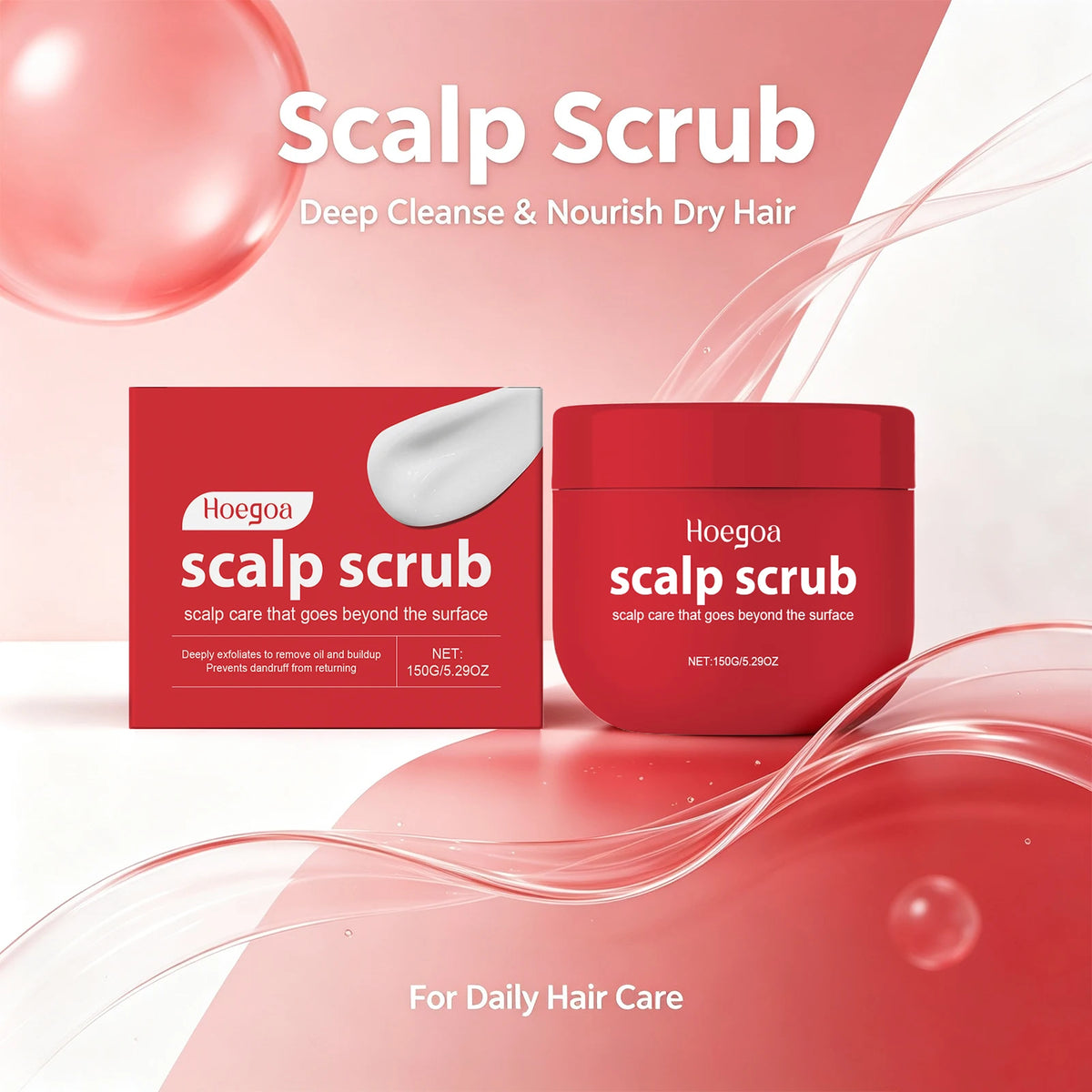Deep Cleansing Exfoliating Scalp Scrub for Dandruff and Oily Hair