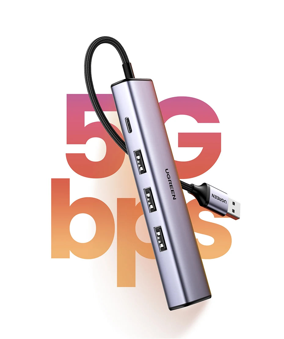 USB 3.0 to Gigabit Ethernet Adapter with 3-Port USB Hub - 16