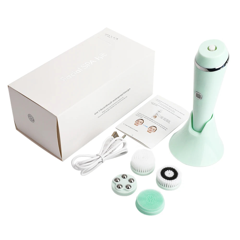 4-in-1 Electric Rotating Facial Cleansing Brush and Massager - 18