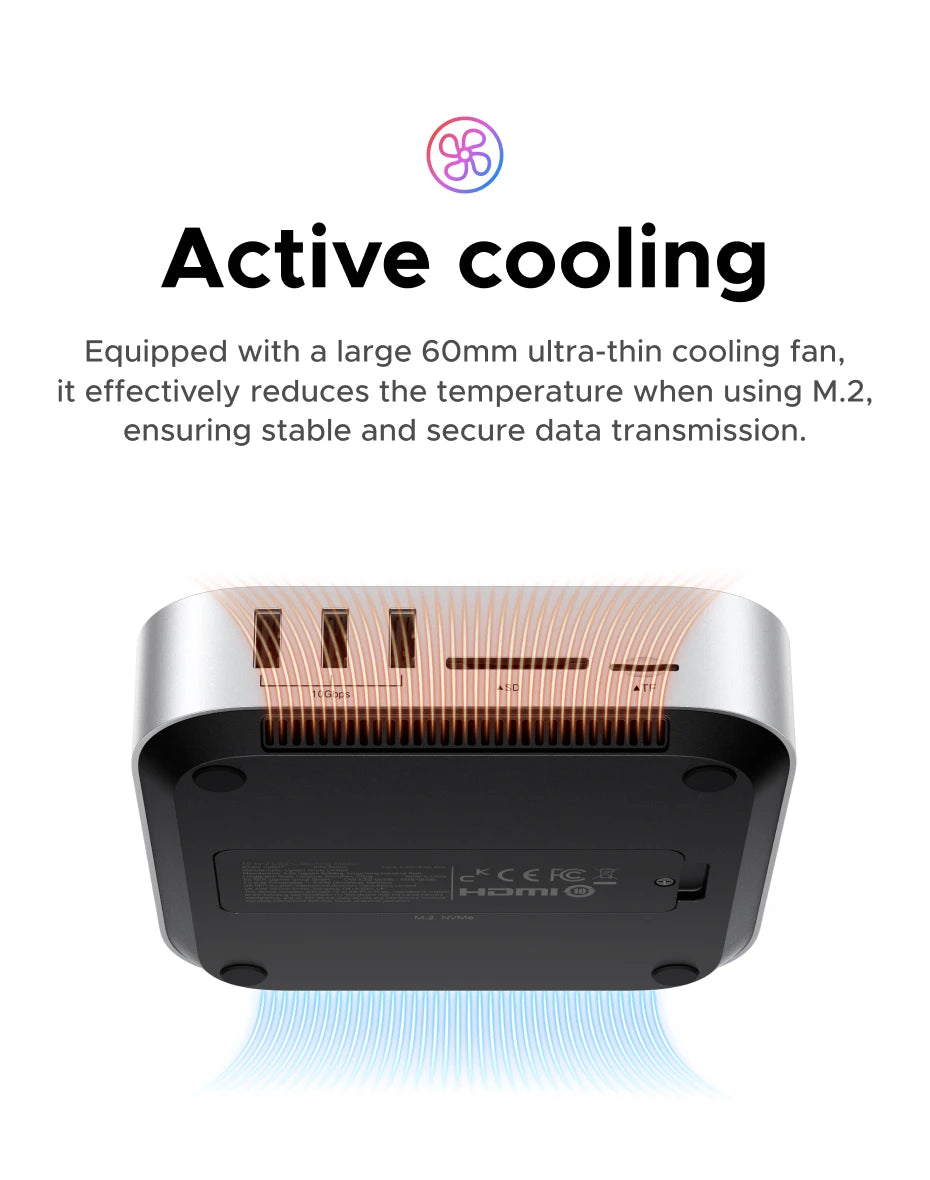 40Gbps Docking Station with M.2 NVMe SSD Case for Mac Mini - 9