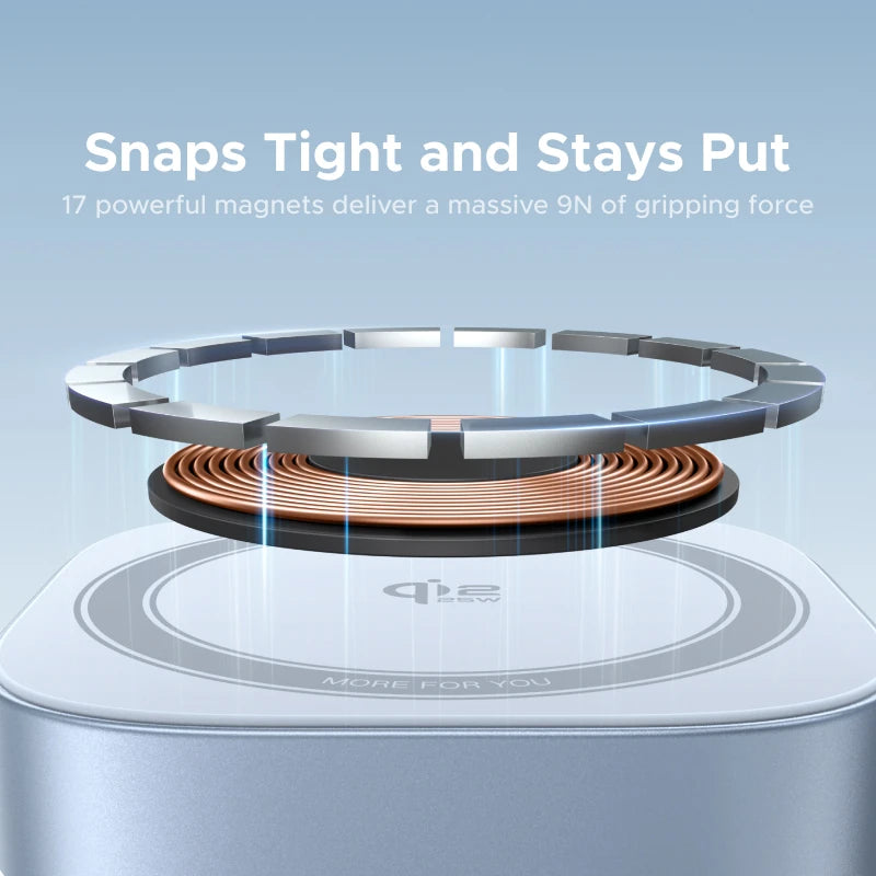 Qi2 2-in-1 Magnetic Wireless Charging Stand for Phones and Earbuds - 5