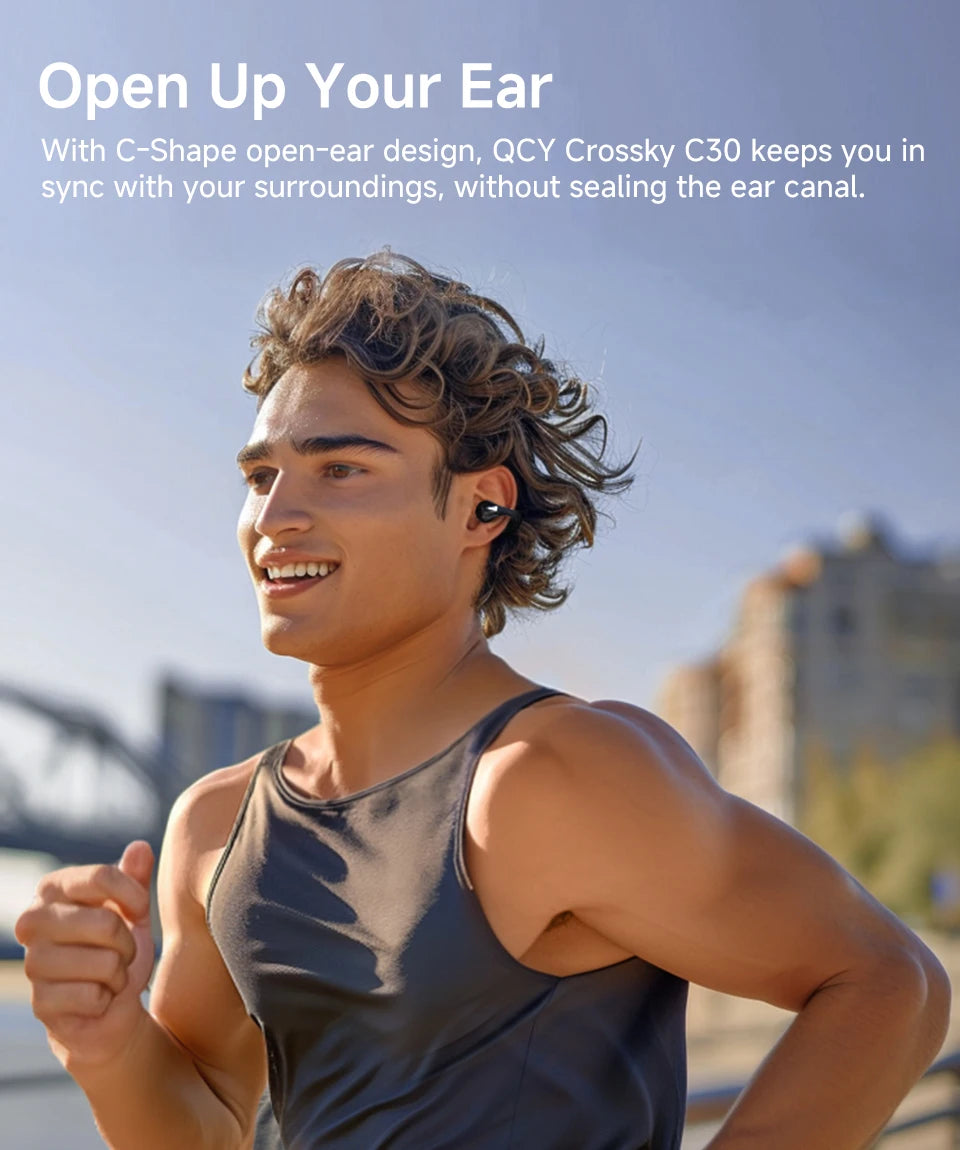 Open Ear Wireless Bluetooth 5.4 Earbuds with ENC Mic
