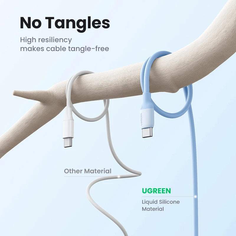 60W USB-C to USB-C Fast Charging Liquid Silicone Cable