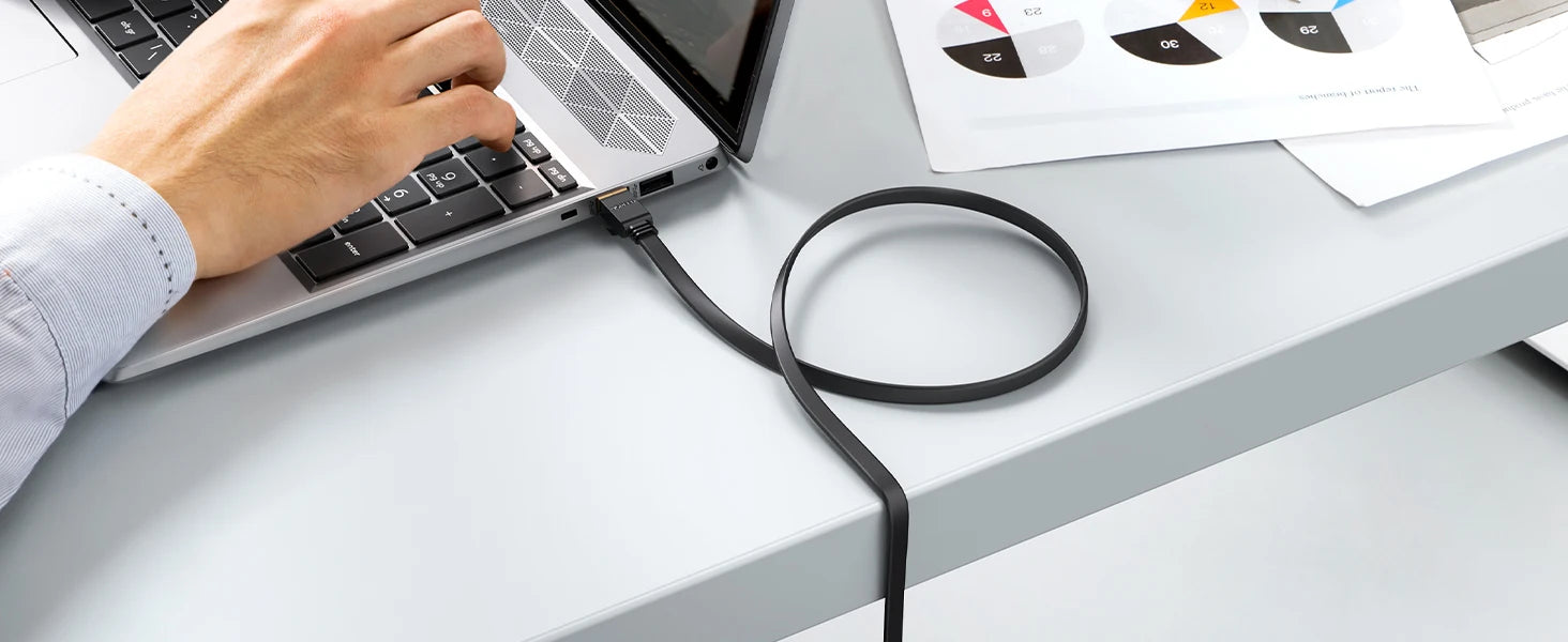 Cat 7 Flat High-Speed 10Gbps Ethernet LAN Cable for Gaming and Routers - 14