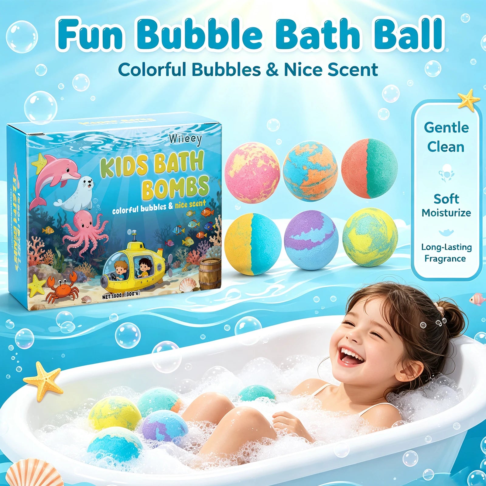 Moisturizing Fizzy Bath Bombs for Kids - 4