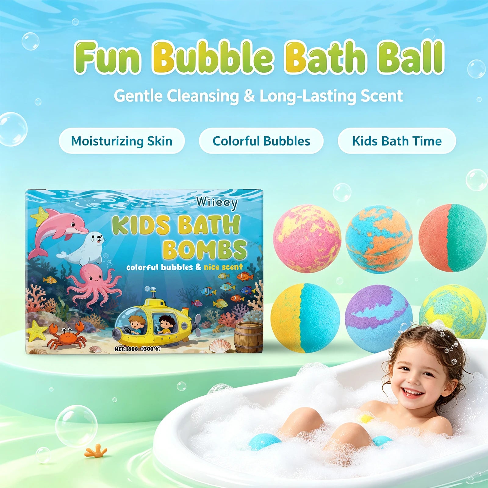 Moisturizing Fizzy Bath Bombs for Kids - 5