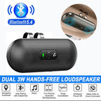 Bluetooth 5.4 Handsfree Car Kit Dual 3W Speakerphone Sun Visor Mount