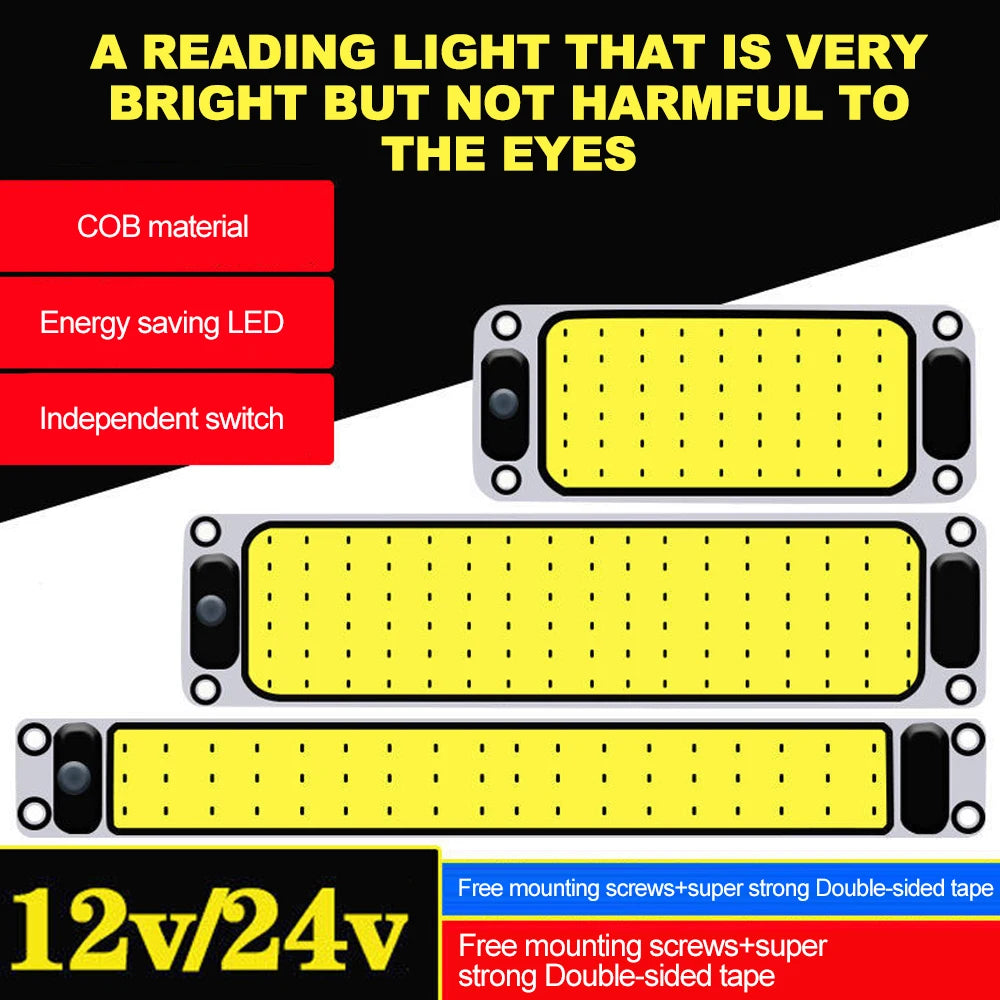 12V 24V COB LED Interior Reading Light Panel for Vehicles