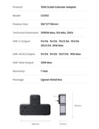 6-in-1 UK Plug Power Strip with 30W USB-C Fast Charging