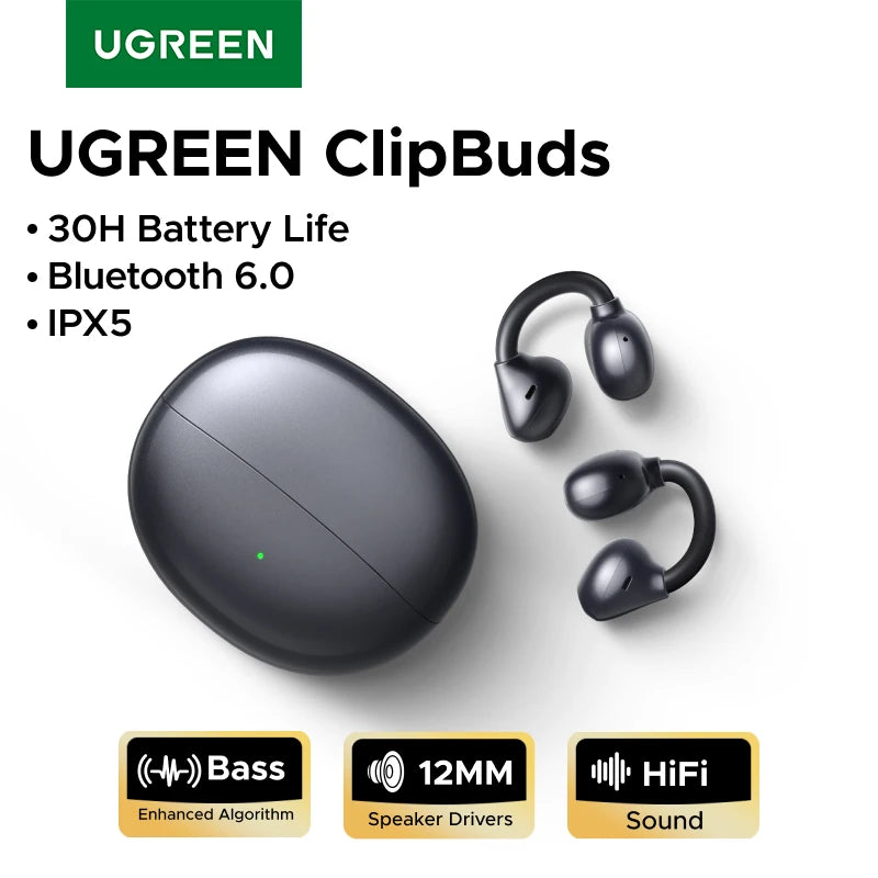 Open-Ear Bluetooth 6.0 Wireless Clip-On Earbuds - 1