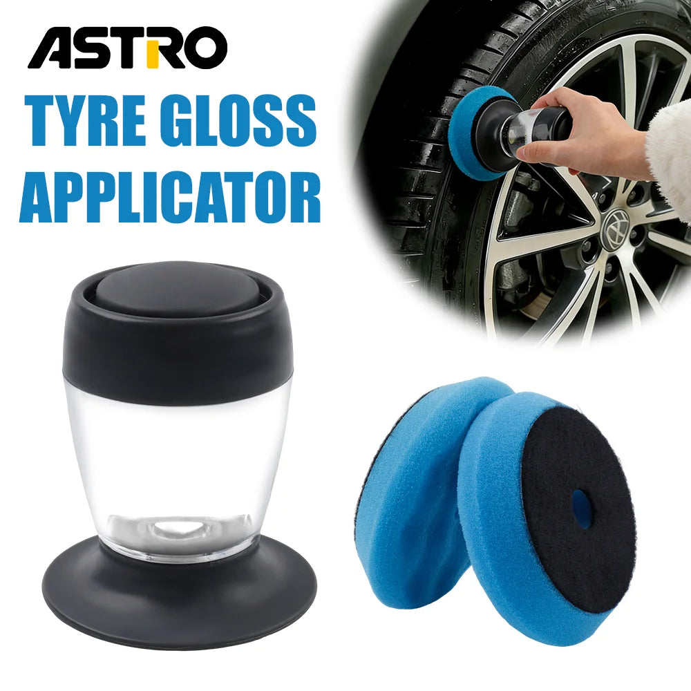 Tire Shine Applicator with Integrated Reservoir for Car Detailing